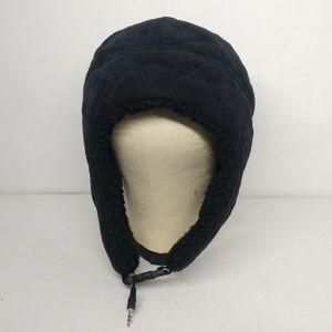 Black Fleece Aux Headphone Beanie Hat Cap Music